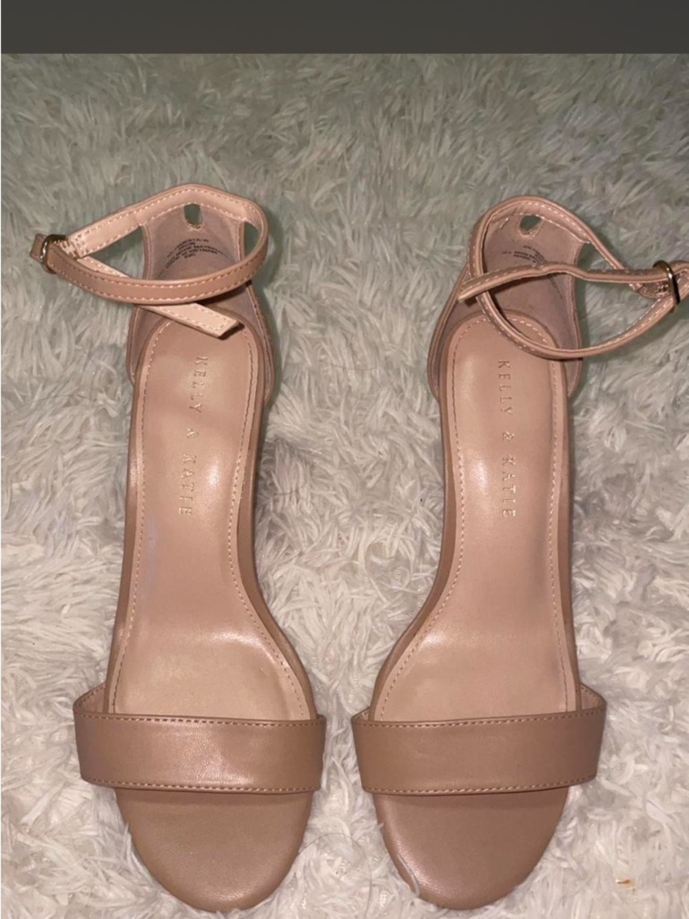 Kelly & Katie Blush Ankle-Strap Block Heel Sandals